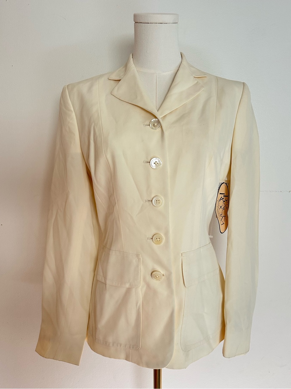$495 VTG 90s RALPH Ralph Lauren Cream Tailored Blazer Deadstock 4 Quiet Luxury